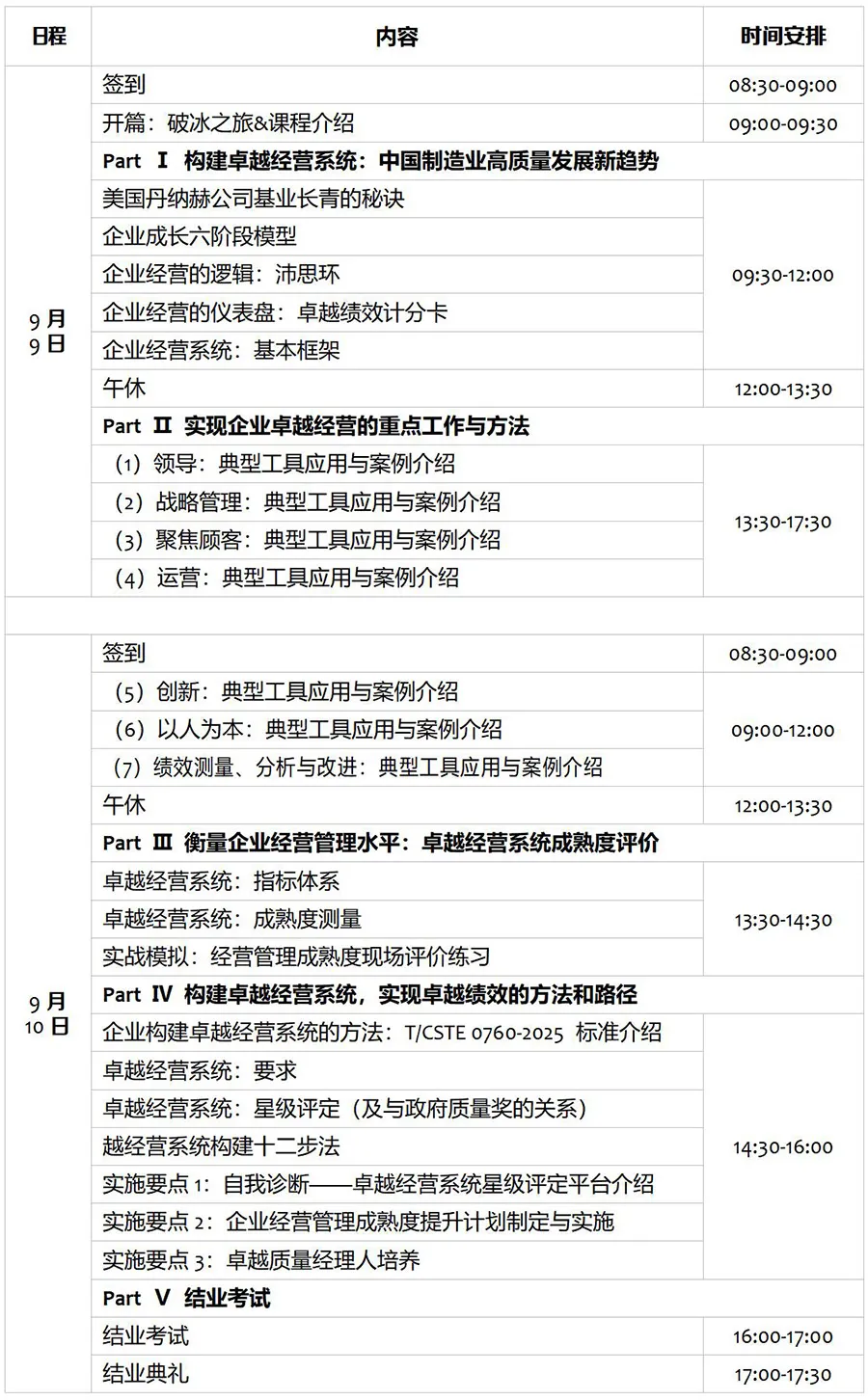 研修班通知 | 关于举办卓越经营系统构建与评价高级研修班（第三期）的通知
